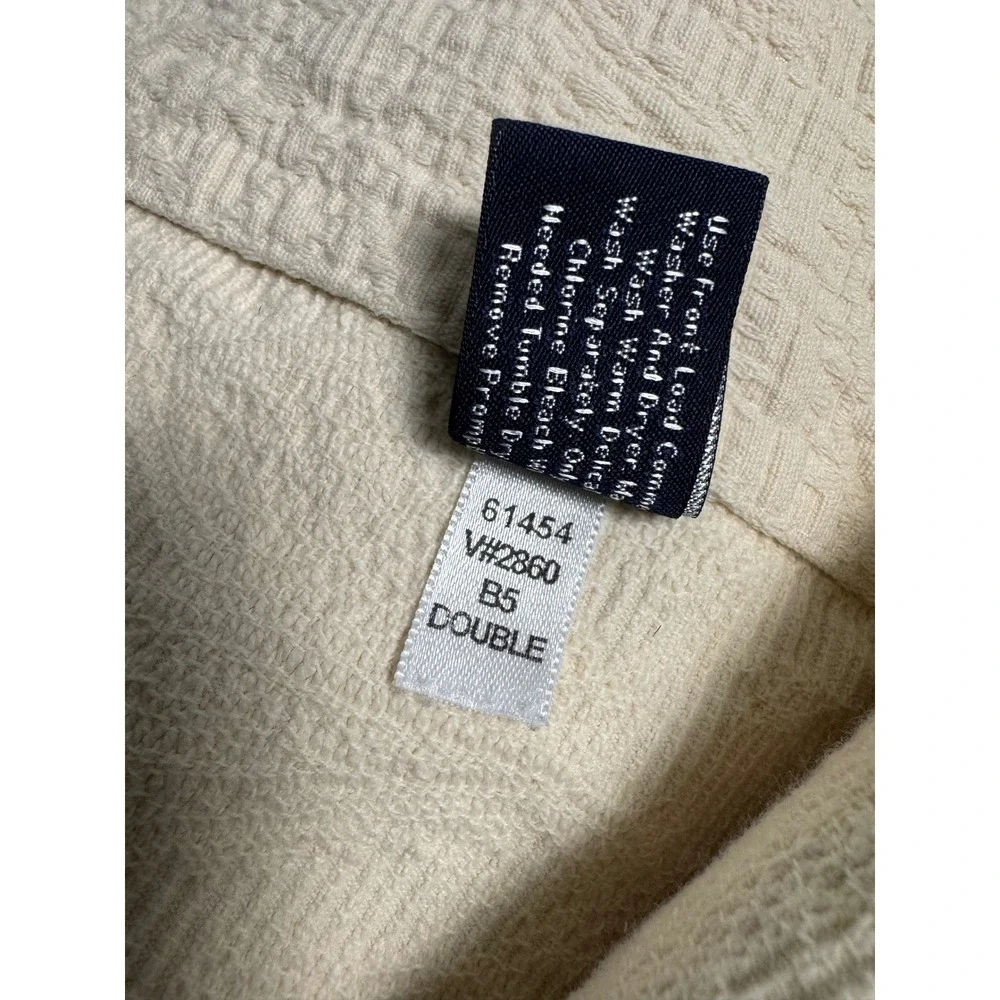 Lands End Home Matelasse Coverlet Set Double Ivory 100% Cotton Paisley Portugal